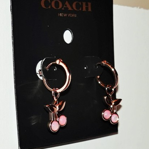 Coach Cherry Huggie Earrings - Picture 1 of 4